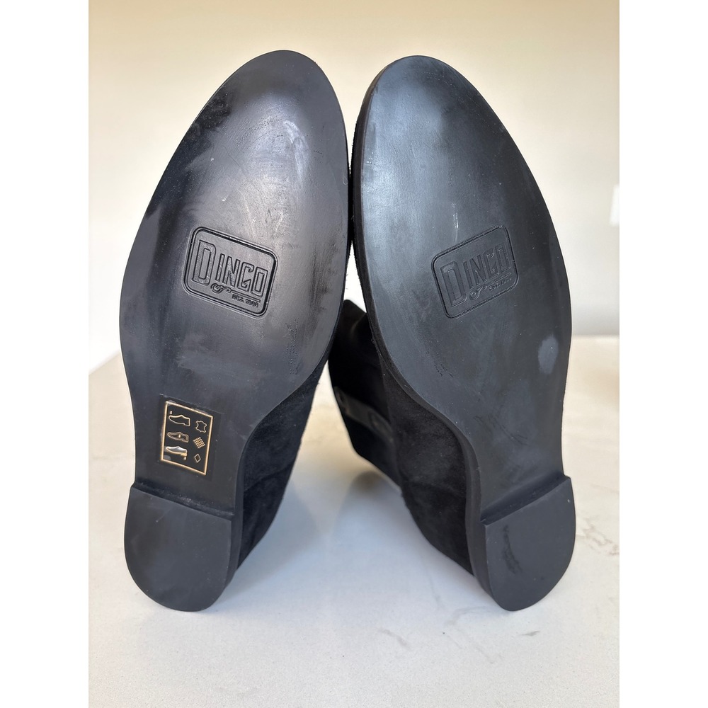 dingo Black Suede Fringe Western Ankle Boots - Picture 11 of 12
